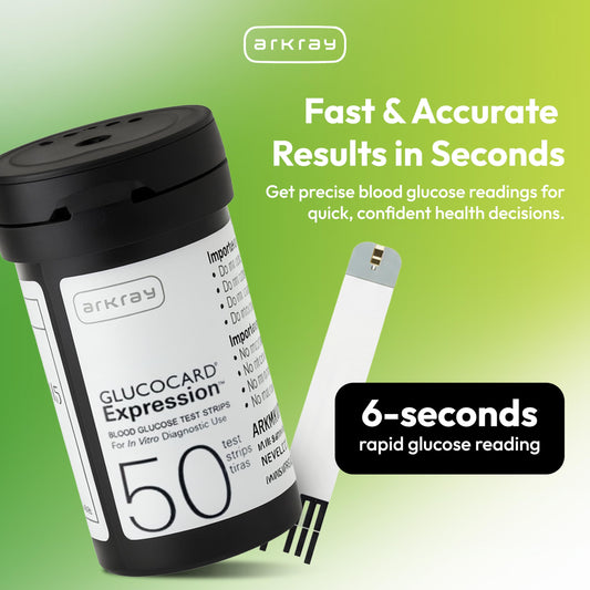 GLUCOCARD Expression no-coding test strips with automatic meter calibration