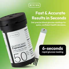 GLUCOCARD Expression no-coding test strips with automatic meter calibration