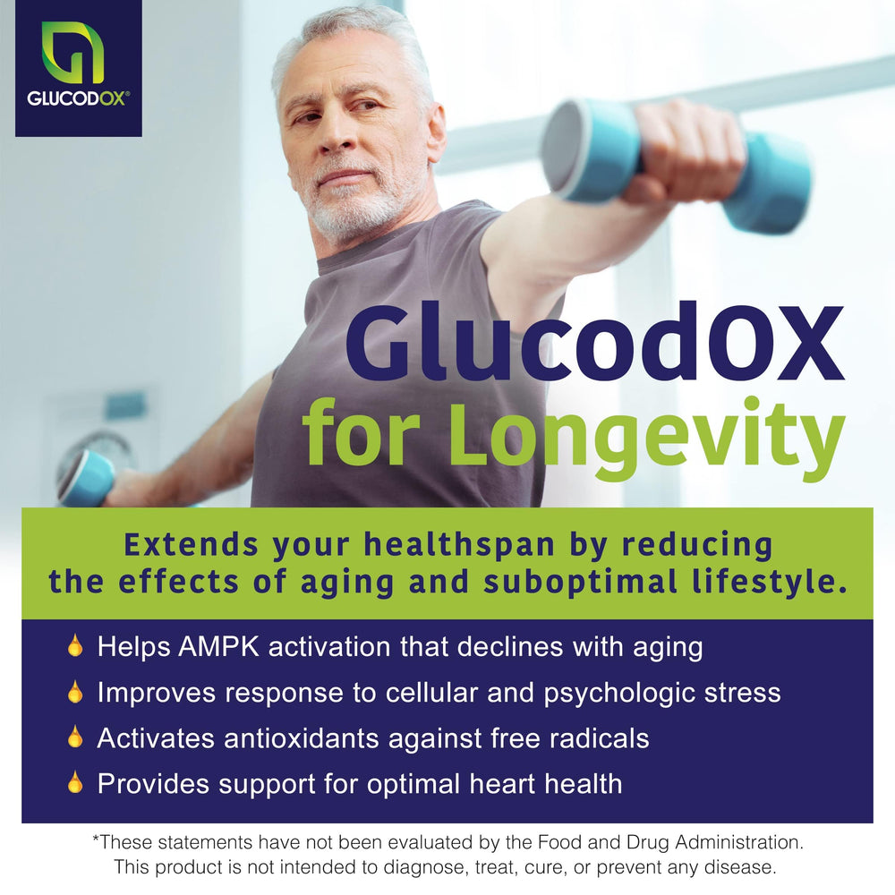 GlucodOX AMPK Activator supercritical CO2 extraction detail on label.