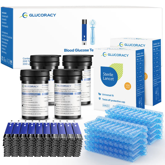Glucoracy blood glucose test strips set; reliable home testing
