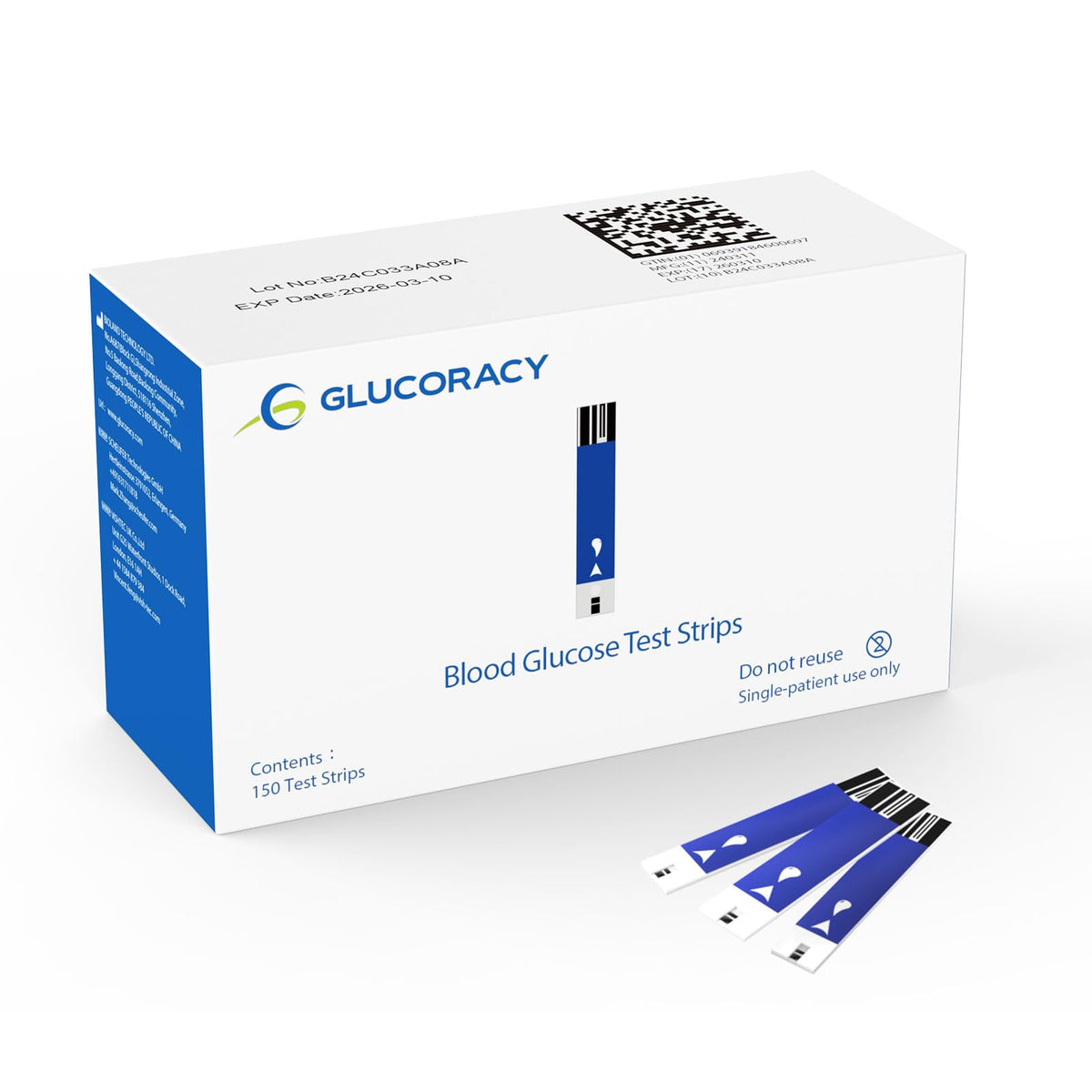 Glucoracy G-425-2/G-425 test strips bottle for at home monitoring