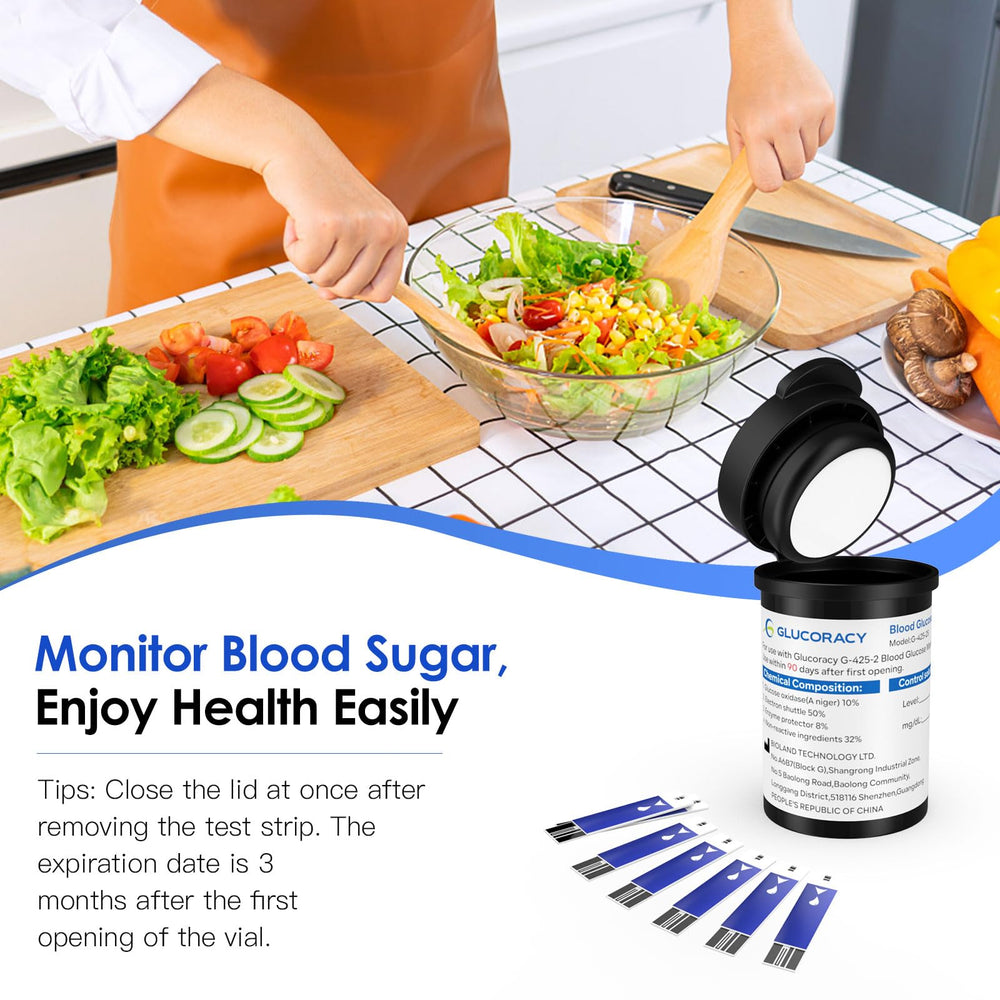 Glucoracy opening-date label on bottle for 90-day use window