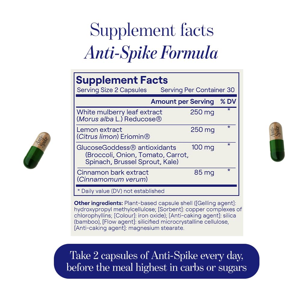 Glucose Revolution Anti-Spike Formula packaging box displayed for storage.