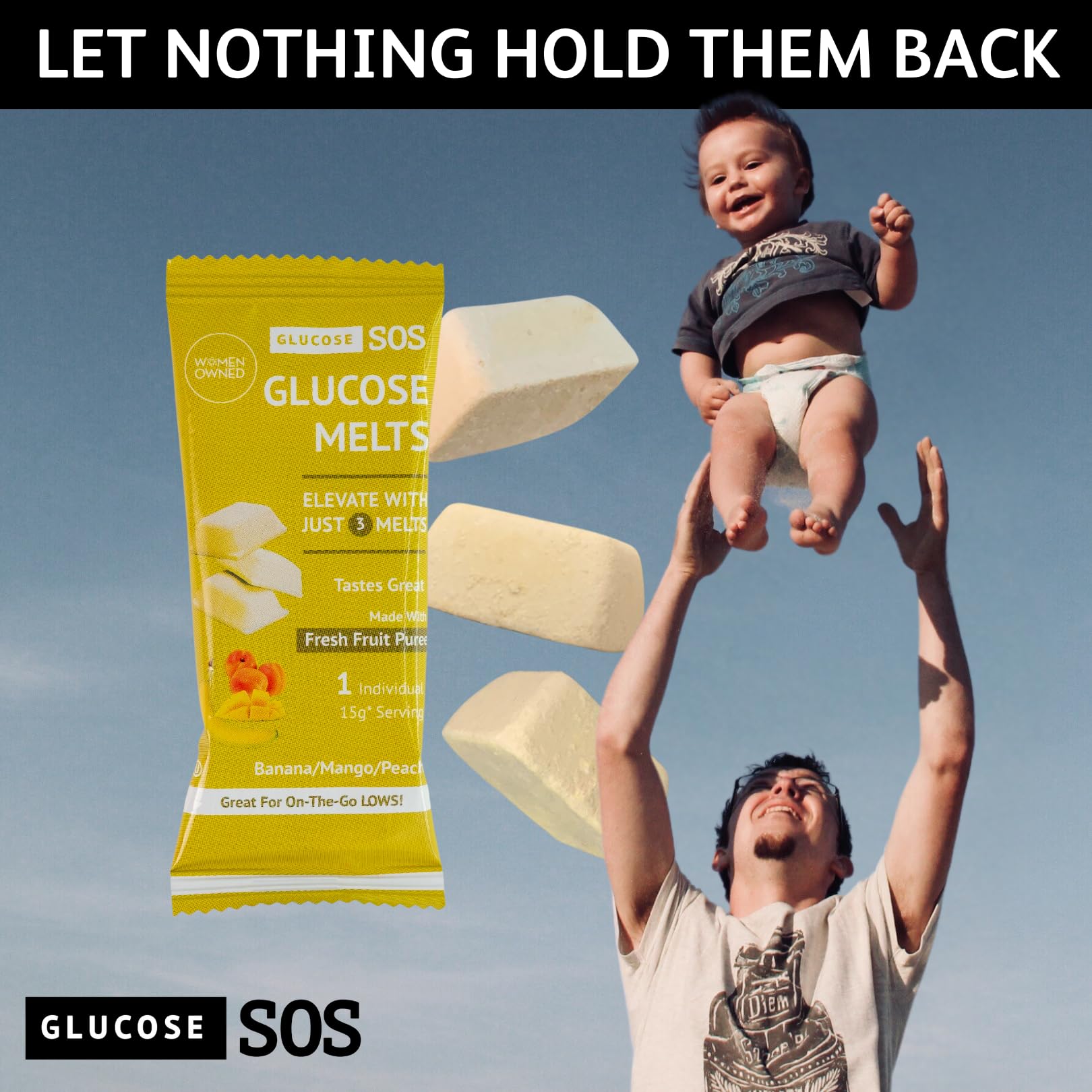 Glucose SOS Melts quick-dissolve texture ideal for fast use