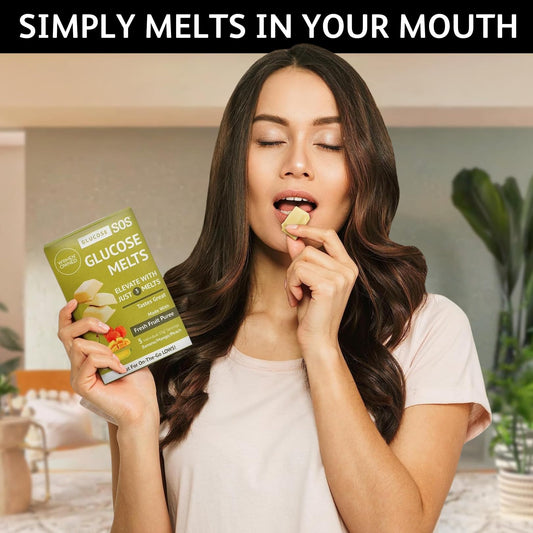 Glucose SOS Melts mango flavor pack with fruity quick relief