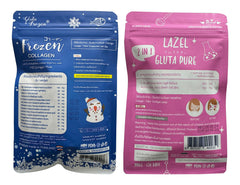 Gluta Frozen Collagen pack back view, compact packaging for easy storage.