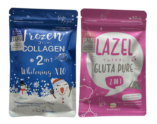 Gluta Frozen Collagen pack front view, ready for a daily skincare routine.
