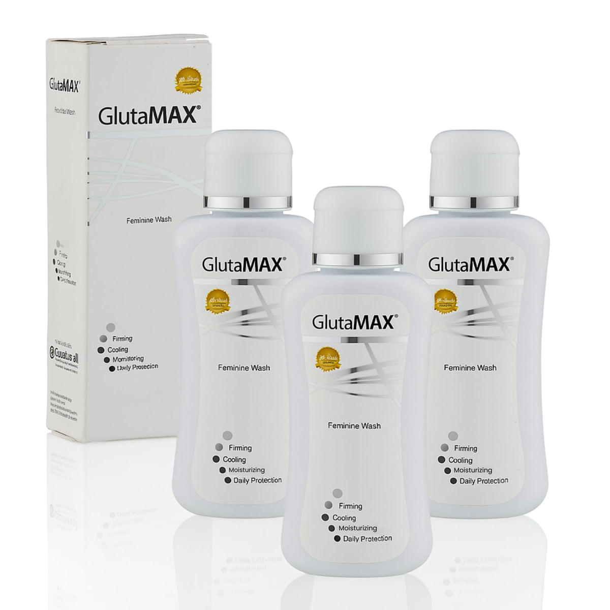 GlutaMAX Tone and Firm feminine wash bottle front for daily hygiene and freshness.