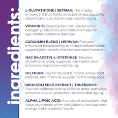 Glutathione Amino Complex bottle back view showcasing premium formulation and packaging.