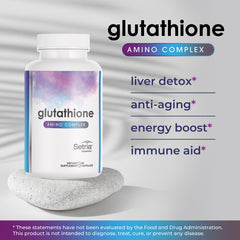 Glutathione Amino Complex capsules for daily use provide convenient antioxidant support and energy-friendly nutrition.