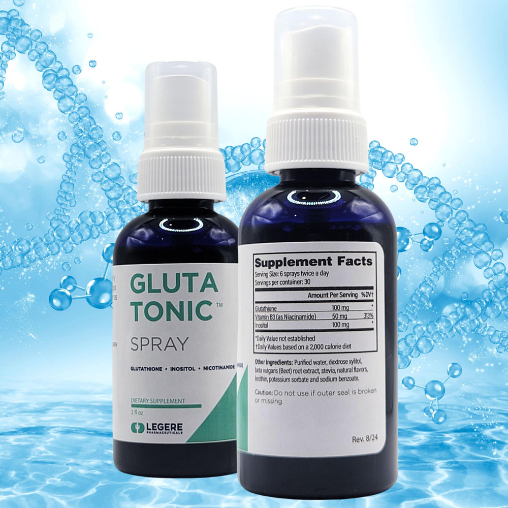 GlutaTonic Legere sublingual spray application for fast, convenient dosing.
