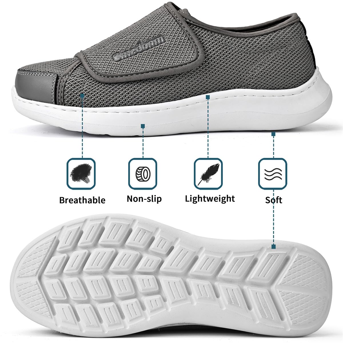 Gmedonm diabetic edema-friendly fit supports swollen feet daily