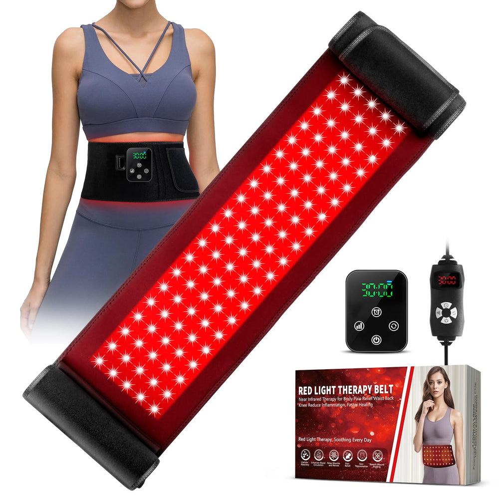 GMOWNW belt front view for full-body red light therapy coverage at home