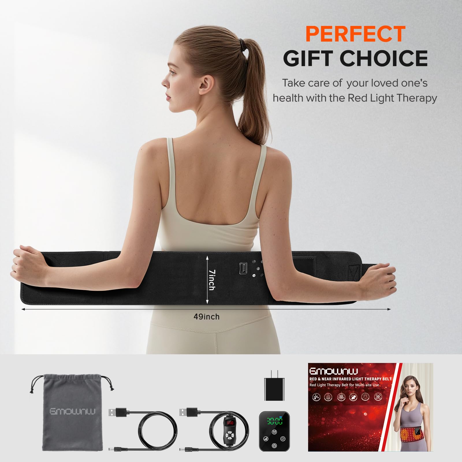 GMOWNW belt packaging highlighting a gift-ready wellness product
