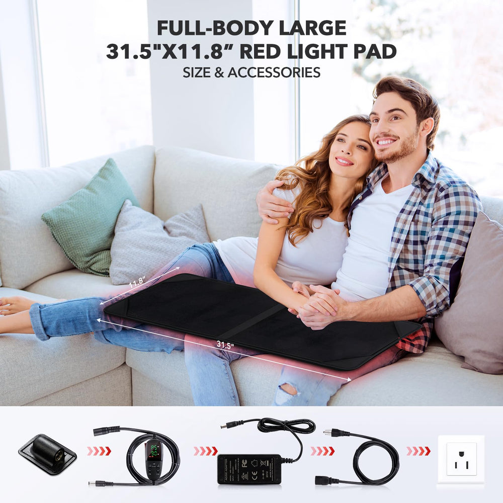 GMOWNW red light therapy pad targeting back and shoulders for upper-body warmth