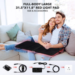 GMOWNW red light therapy pad targeting back and shoulders for upper-body warmth