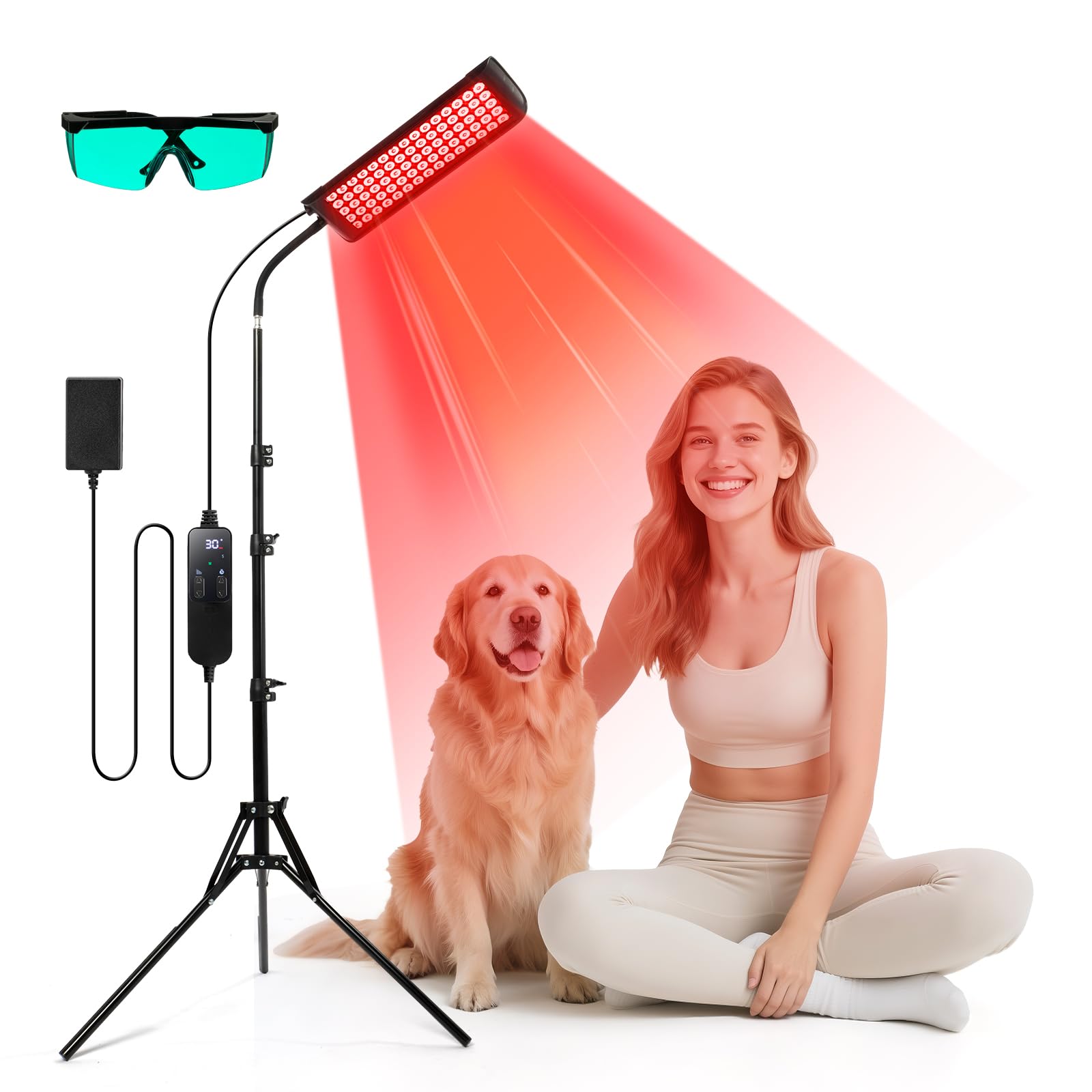 GMOWNW red light therapy panel for the face, promoting surface skin refreshment.
