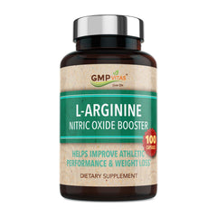 GMP Vitas Nitric Oxide bottle highlighting daily cardiovascular support.