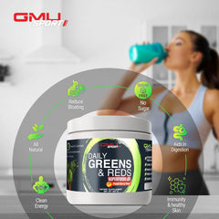 GMU SPORT Daily Greens being poured into a glass for easy hydration