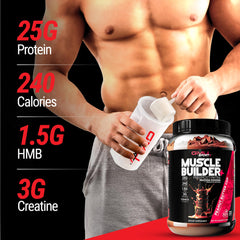 GMU SPORT Muscle Builder+ mixed shake in glass after training