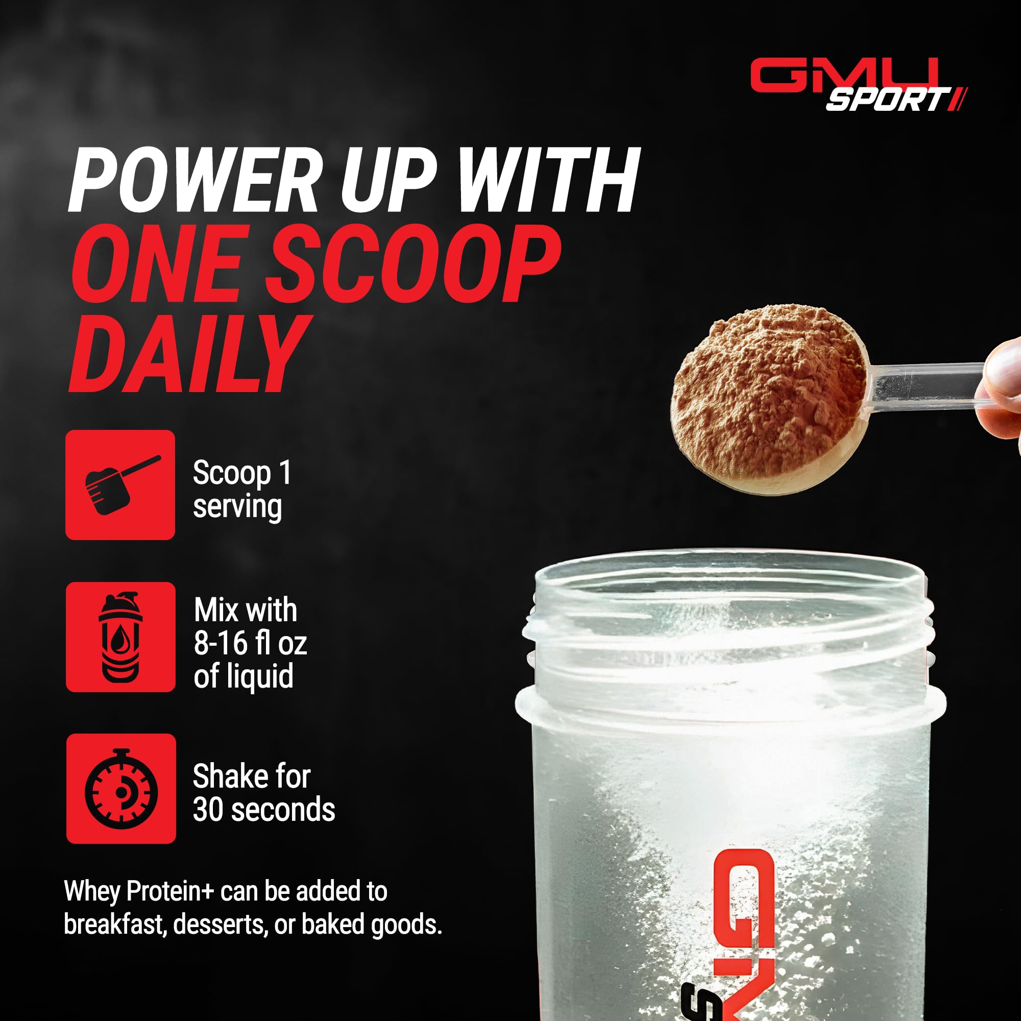 GMU SPORT Protein baking idea demonstrates versatile chocolate usage.