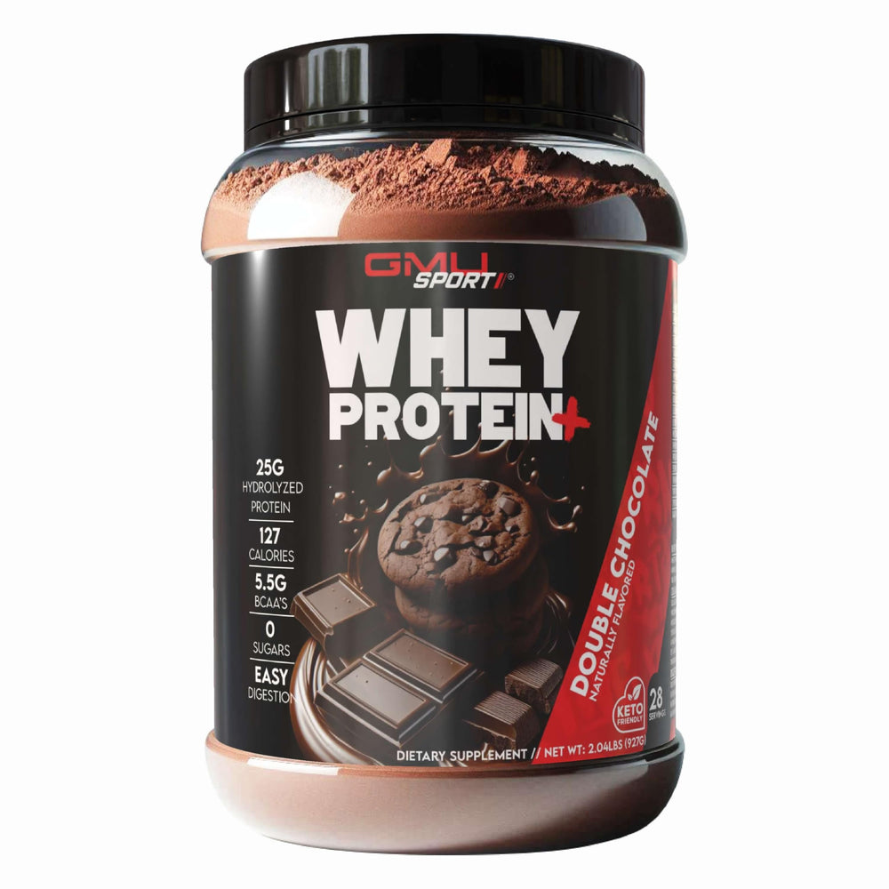 GMU SPORT Whey Protein 25g scoop for lean muscle support after workouts.