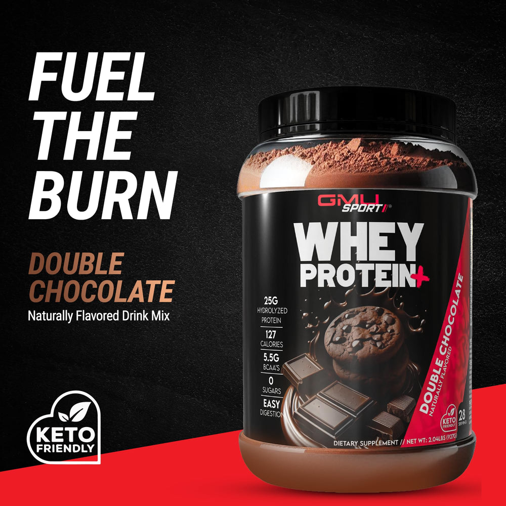 GMU SPORT Whey Protein bottle shown for convenient on-the-go fueling.