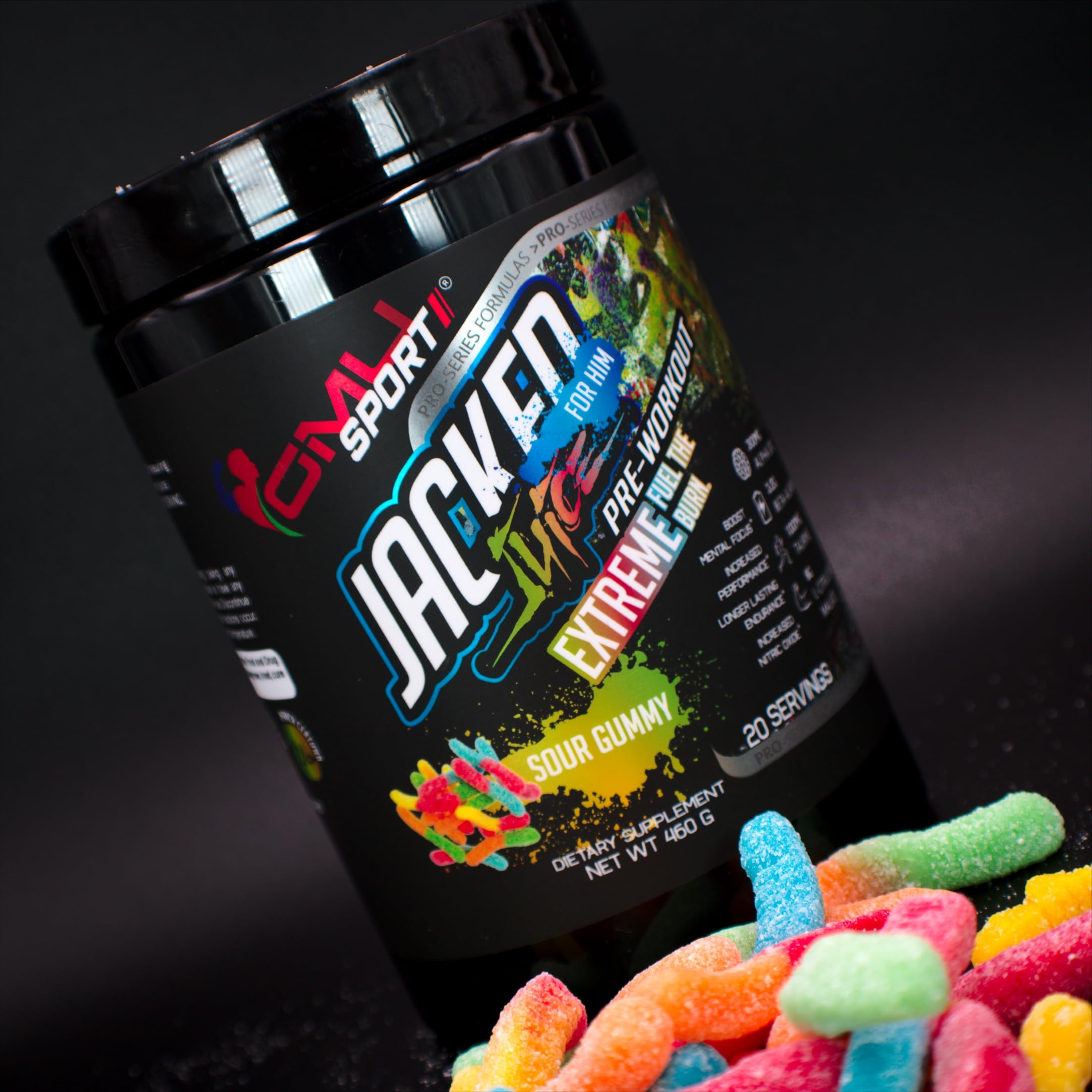 GMU SPORT Jacked Juice label close-up highlighting key ingredients