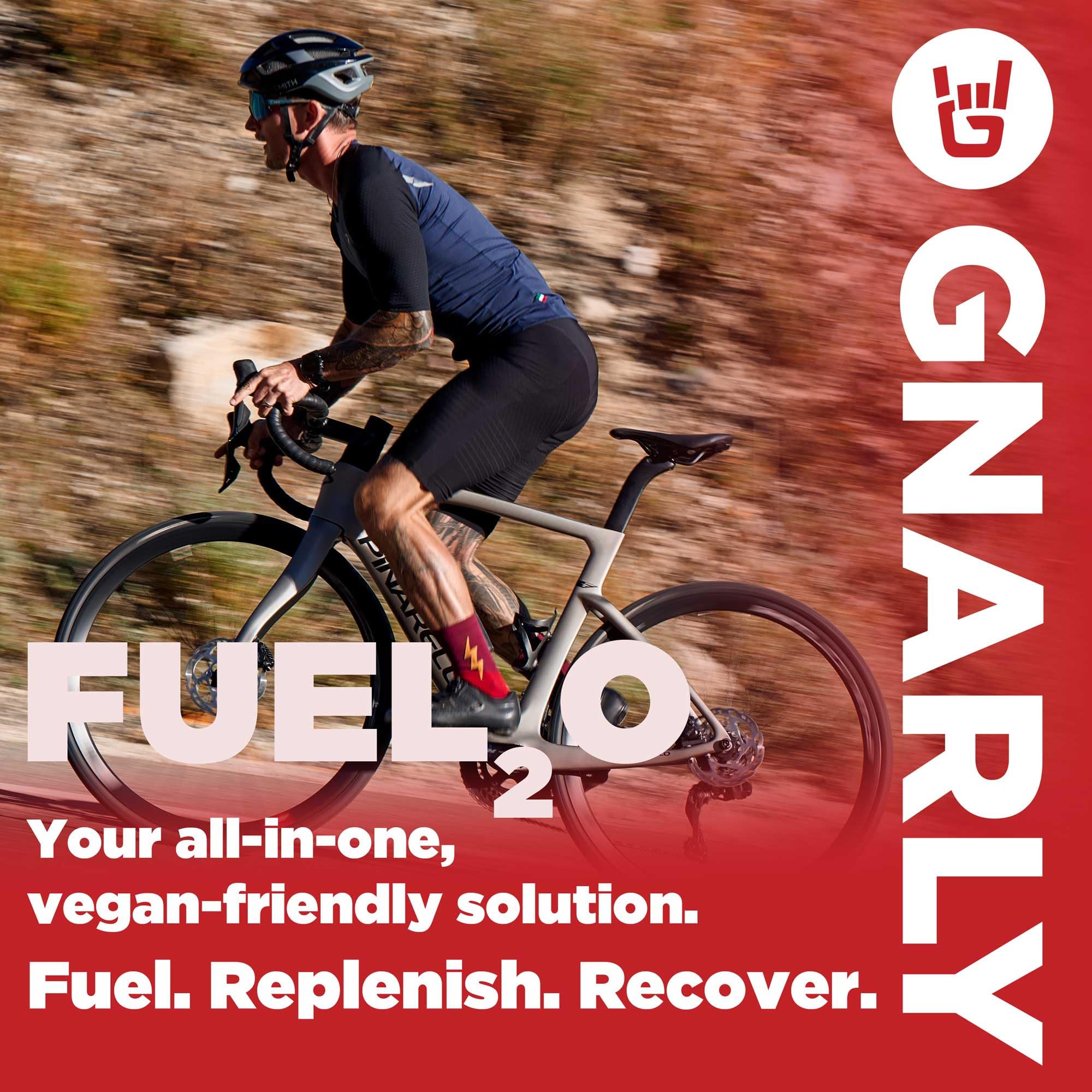 Fuel2O Cherry Cola being mixed in a bottle for convenient fueling