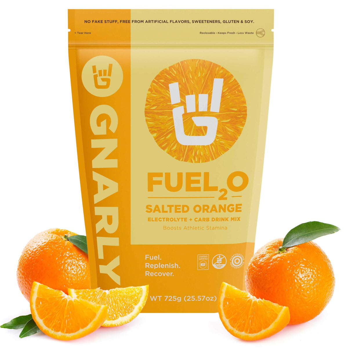 Gnarly Fuel2O Salted Orange Drank tub front view for quick hydration