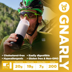 Gnarly Nutrition Golden Milk label emphasizing dairy-free and non-GMO claims