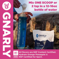 Gnarly Hydrate ingredients panel close-up highlighting electrolytes.