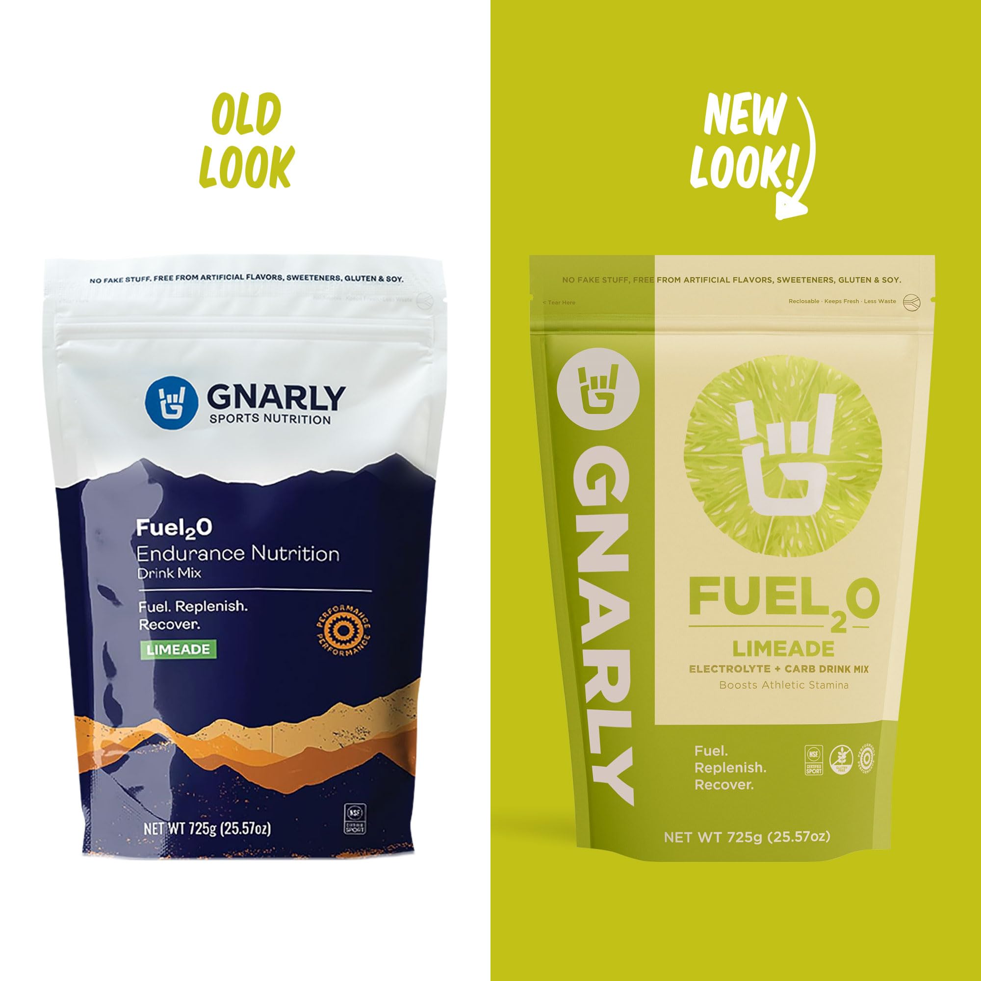 Gnarly Fuel2O Limeade powder dissolving in water for steady energy