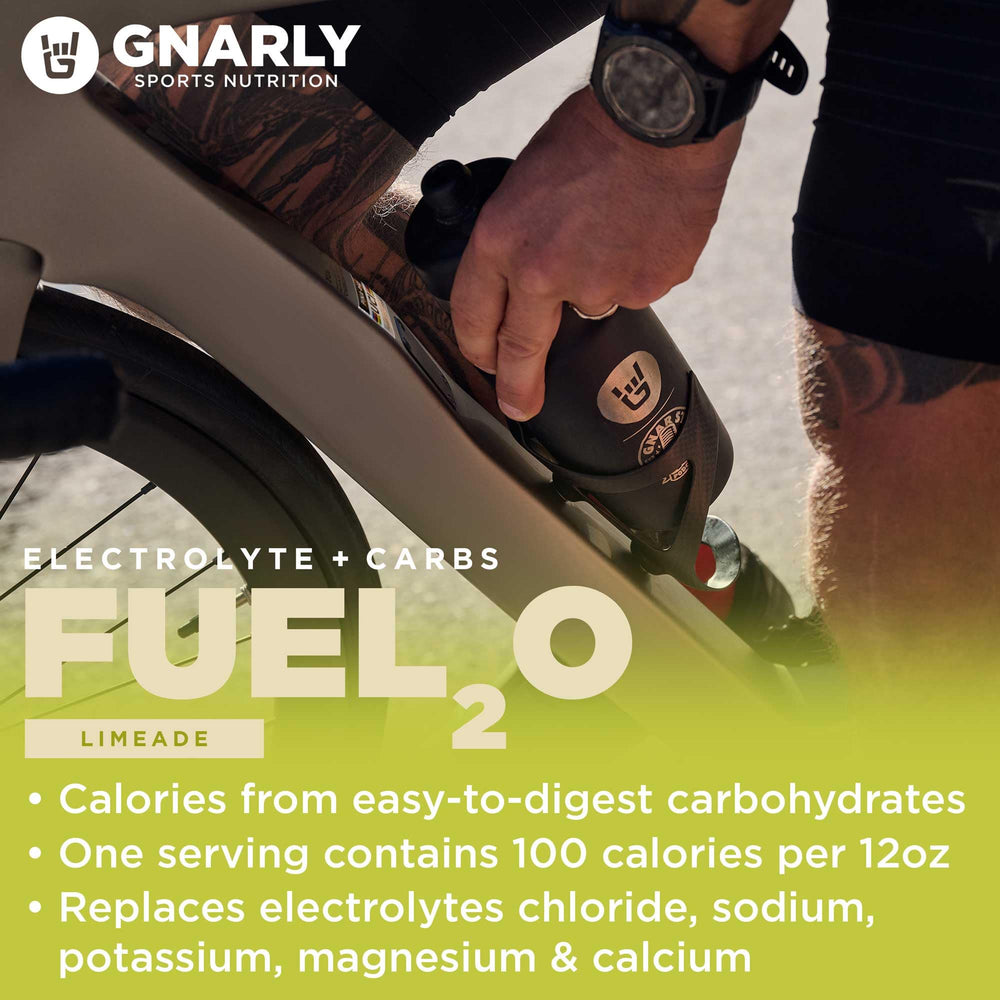 Gnarly Fuel2O Limeade on trail ready for endurance moments