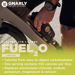 Gnarly Fuel2O Limeade on trail ready for endurance moments
