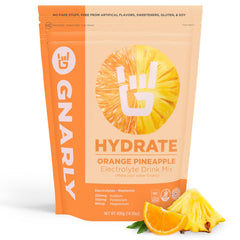 Gnarly Nutrition Hydrate bottle pour in orange pineapple flavor supports steady hydration during workouts