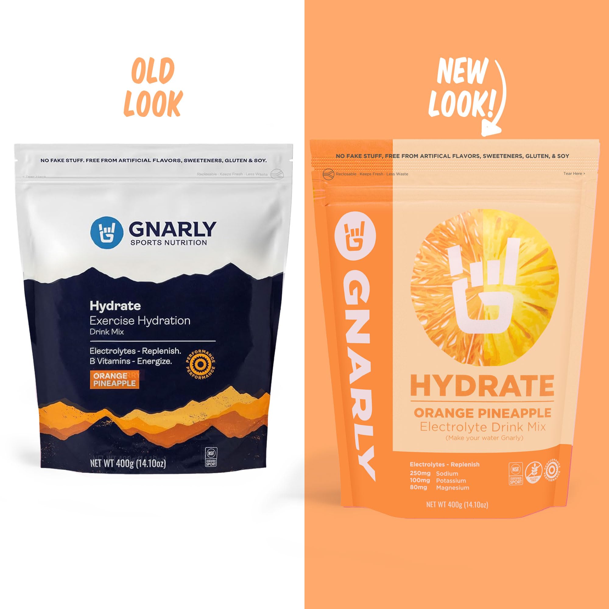 Gnarly Nutrition Hydrate orange-pineapple glass-mixed with vibrant flavor and balanced electrolytes