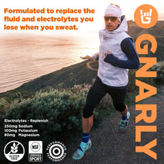 Gnarly Nutrition Hydrate package-box shows NSF Sport Certified product for athletes
