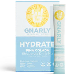 Gnarly Hydrate Pina Colada stick-pack for on-the-go hydration during workouts