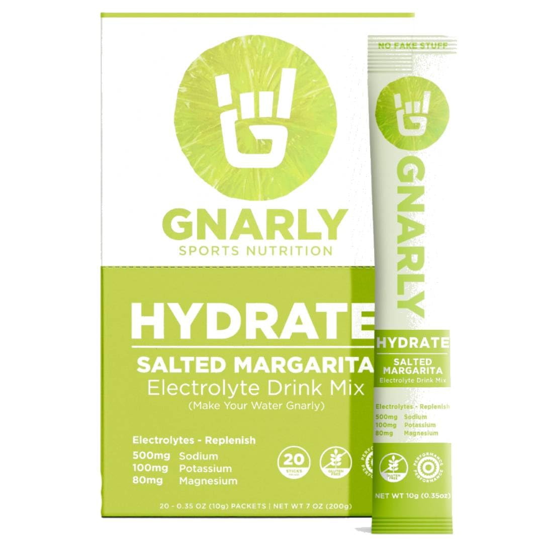 Gnarly Nutrition Hydrate Salted Margarita box of 20 sticks ready to mix
