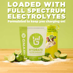 Gnarly Nutrition Hydrate Salted Margarita powder dissolving in water