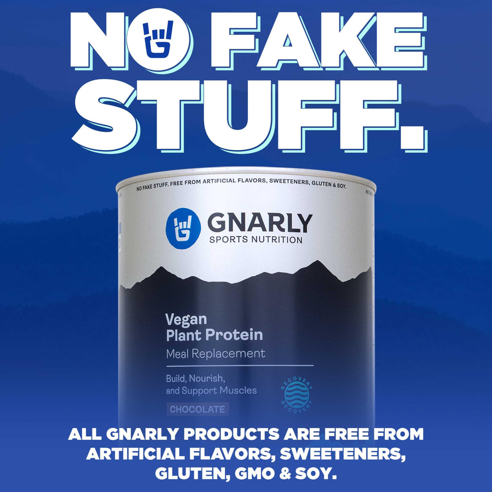 Gnarly Nutrition Vegan Protein Chocolate serving idea; great post-workout or daily boost.