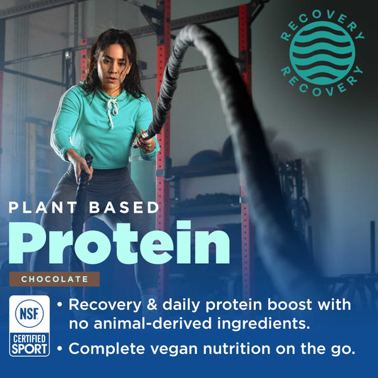 Gnarly Nutrition Vegan Protein Chocolate scoop; easy to measure and mix into shakes.