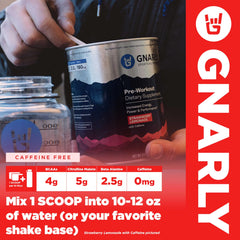 Gnarly pre-workout ingredients image featuring beta-alanine and citrulline malate for endurance.