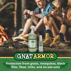 Gnat Armor happy kids outdoors protected during play.