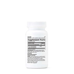 GNC 5-HTP bottle label close-up showing 100mg per serving.