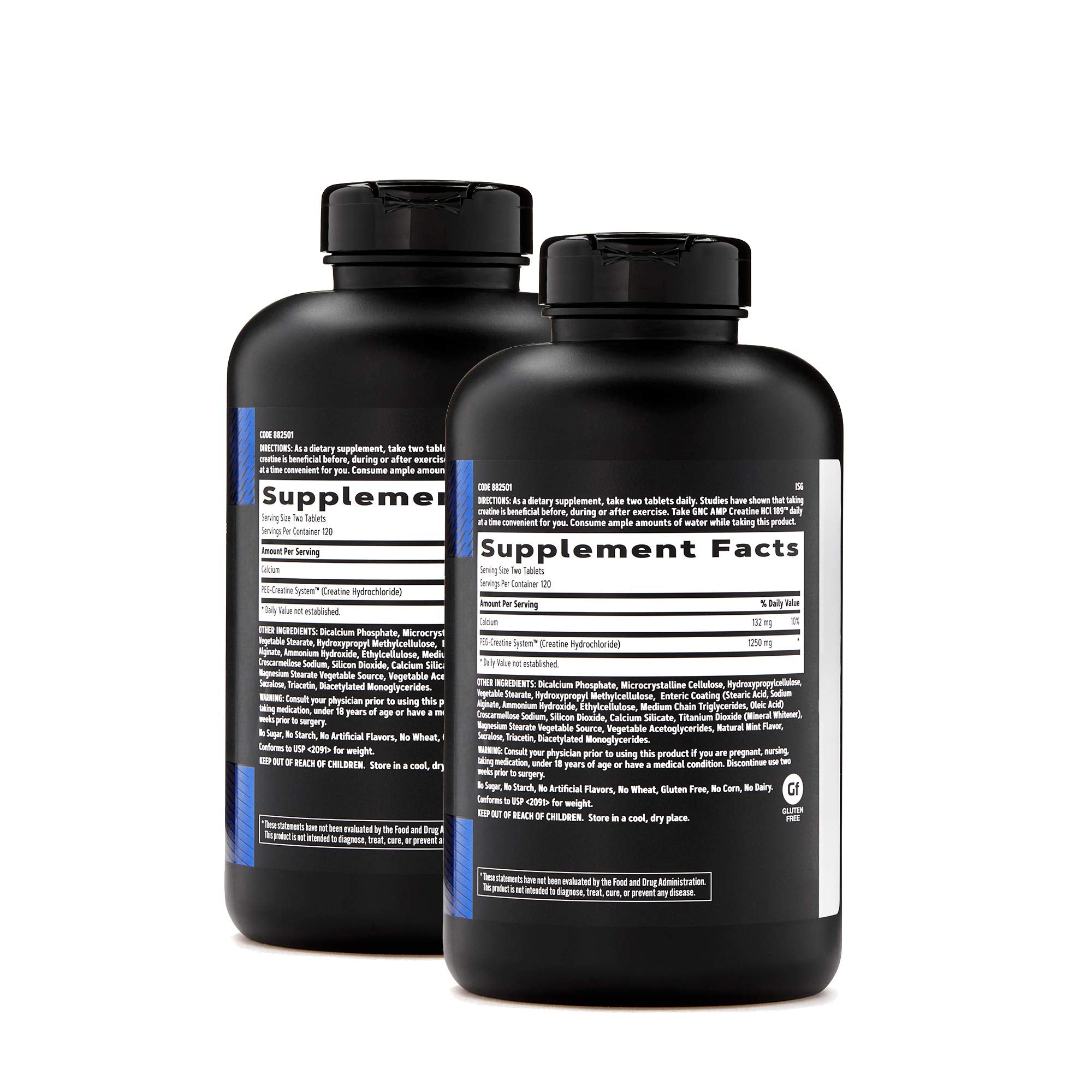 Capsules inside the GNC AMP Creatine HCl 189 bottle for daily use