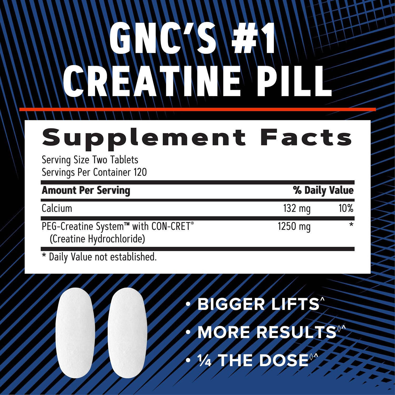 GNC AMP Creatine HCl 189 pills packaging box emphasizes gluten-free formula.