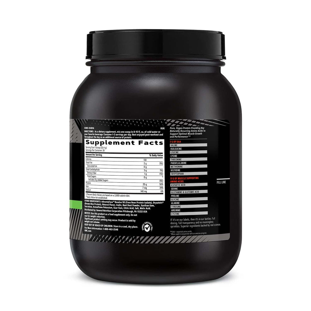 GNC AMP Plant Isolate Protein shake in strawberry banana flavor, great after workouts