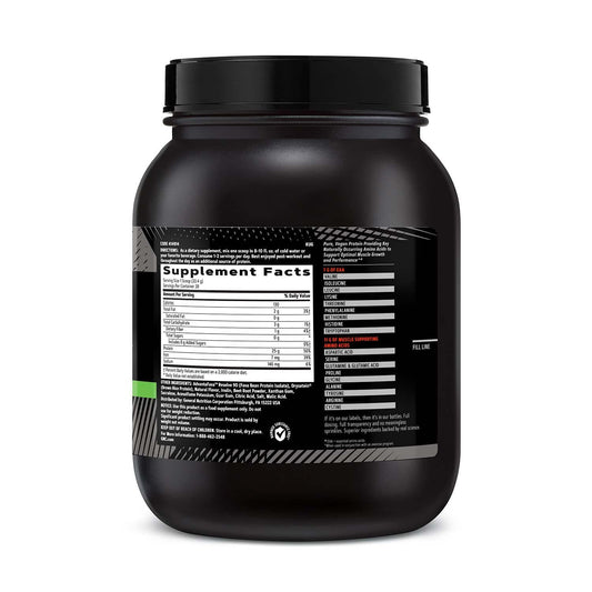 GNC AMP Plant Isolate Protein shake in strawberry banana flavor, great after workouts